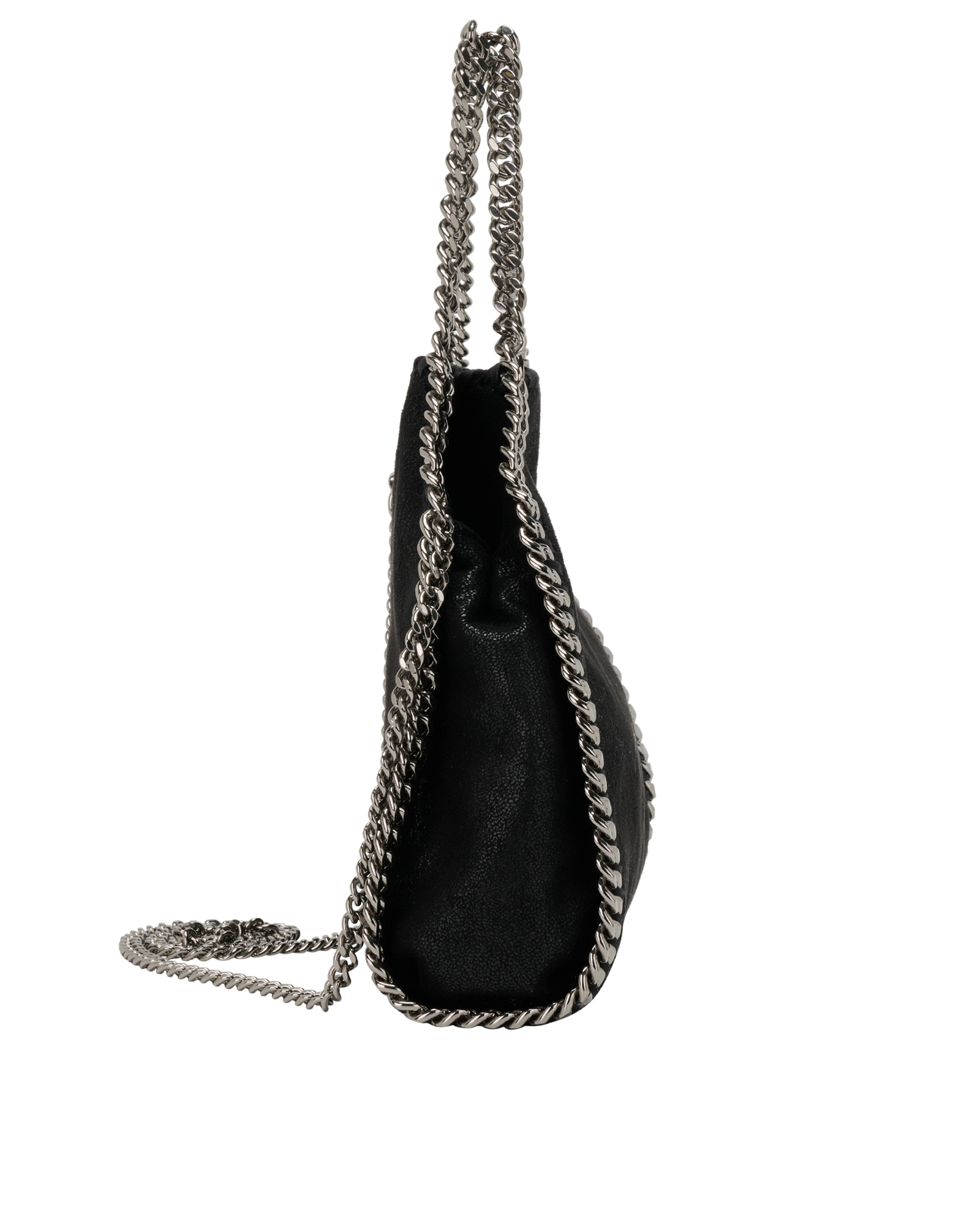 Mini Falabella, &pound;420, Handbags, Black, Faux Leather, Side view